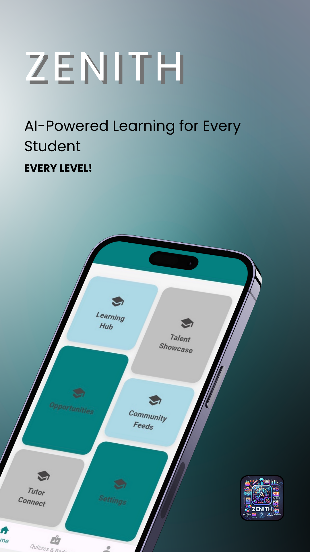 Zenith AI Learning App Interface